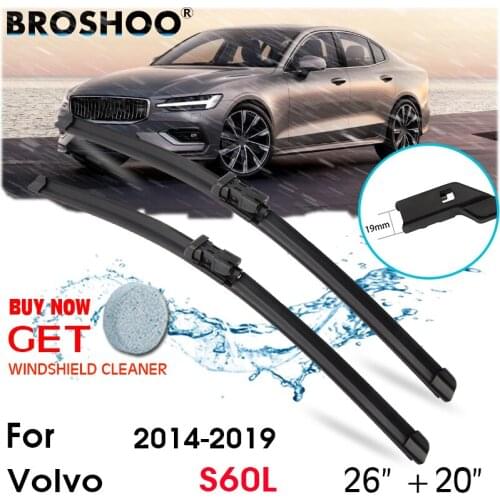 Car Wiper Blade Front Window Windscreen Windshield Wipers Blades Push Button Auto Accessories For Volvo S60L 26"+20" 2014-2019