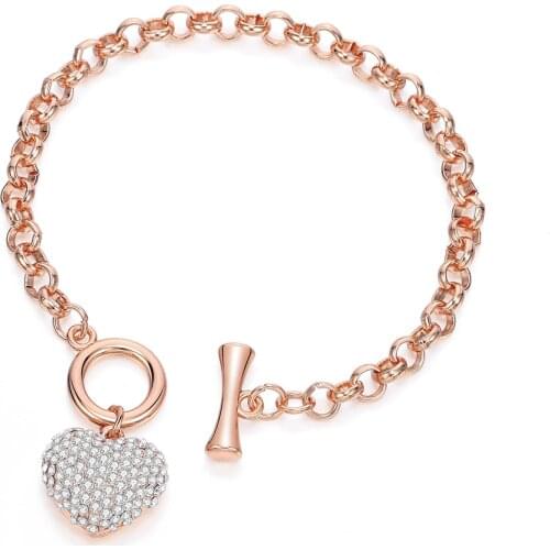 Crystal Heart Charms Bracelets For Women Gold Silver Color Bracelet kpop Jewelry 2020 pulseras New Accessories christmas Gift