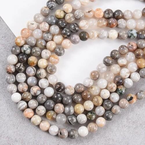 Natural Stone Round Beads 15" Strand 4 6 8 10 12MM Pick Size Beads for Jewelry Making