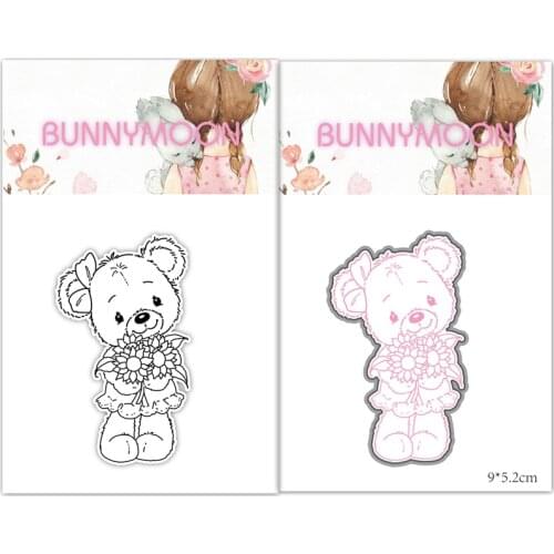 CH 2021 New Arrival Cute Bear Metal Cutting Dies and stamps DIY Scrapbooking Card Stencil Paper Cards Handmade Album Stamp Die