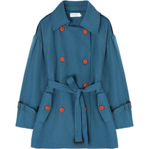 Spring Autumn New Arrivals Womens Windbreaker With Belt Vintage Button Streetwear Female Plus Size Trench Coats OL Lady Clothes