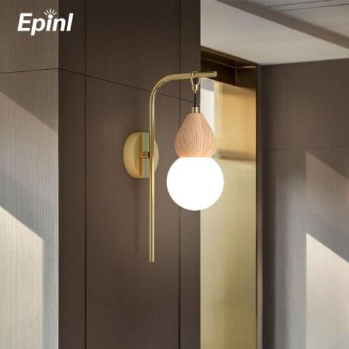 Epinl Modern Wall Light Wood Lights Dining Parlor Lamp Bedroom Restaurant Living Room Aisle Home Decor Coffee Store Wall Lamp