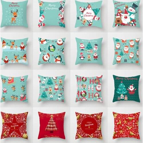 Merry Christmas Decorations For Home Reindeer Santa Claus Tree Cushion Cover Christmas Ornament 2021 Xmas Gift New Year 2022
