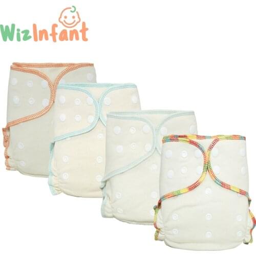 Wizinfant 2pcs/Lot OS Hybrid Fitted Cloth Diaper Ecologica Adjust Washable Eco-Friendly Nappy, High Absorbency for 5-15kg Baby