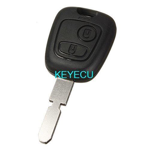 KEYECU Replacement Shell Remote Key Case Keyless Entry Fob 2 Button For Peugeot 407 107 205 206 207 307 406 Uncut Blade
