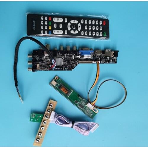 Kit For LP141WX1(TL)(A2) TV VGA USB AV 30pin DVB-C DVB-T Digital HDMI remote Panel Controller board 1280X800 1 CCFL LCD 14.1"