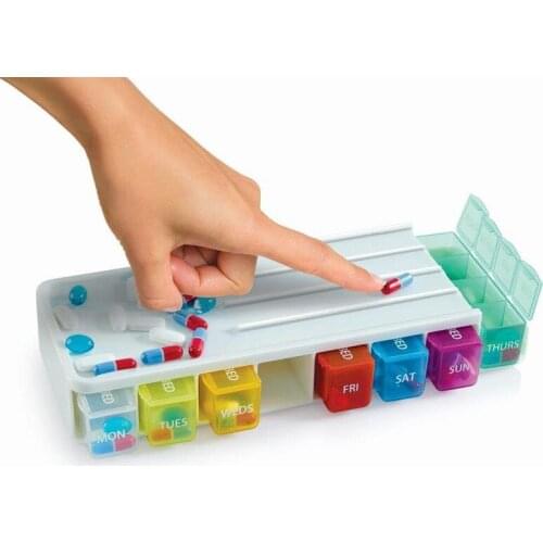 Portable Pill Box Medicine Container 7 Days 28 Grids Weekly Storage Box With Pill Box Cutter Travel Outdoor Patient Supplies