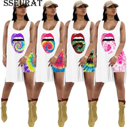 SSEURAT New Summer Womens Fashion Suit Lip Print Vest Blazer And Shorts Casual Two-Piece Sets Outfits