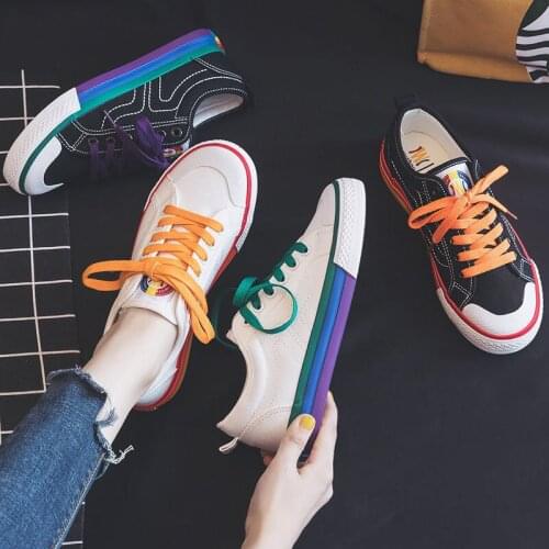 2021 Spring Autumn New Style Ladies Lace-up Casual Shoes Women Vulcanized Shoes Sneakers Breathable Walking Canvas Shoes