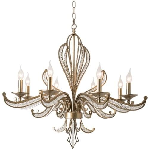 American country candlestick chandelier lights living room lamps French Court retro silver hanging lights study deco lighting