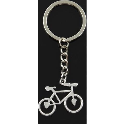 Fashion 30mm Key Ring Metal Key Chain Keychain Jewelry Antique Bronze Silver Color Plated Bike Bicycle 31x23mm Pendant