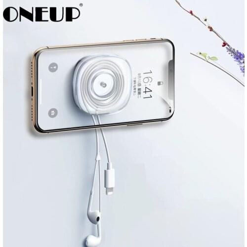 ONEUP 2pcs Multifunction Nano Sticker Phone Holder Cable Winder Washable Nano Paste Rubber Pad Wall Sticker Bathroom Accessories