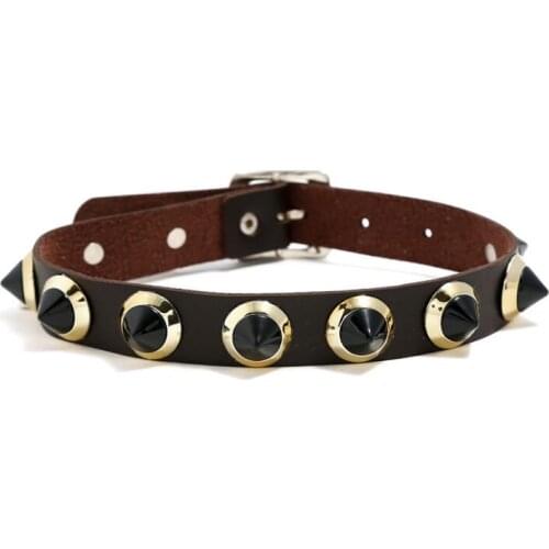 Gothic Spiked Punk Choker Collar Black Spikes Rivets Women Men Emo Studded Leather Chocker Necklace Goth Statement Sexy Jewelry