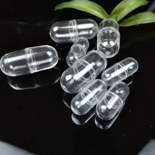 20Pcs Travel Medicine Plastic Pill Case Holder Storage White Gelatin Empty Capsules Hollow Gelatin Capsules Empty Pill Capsule