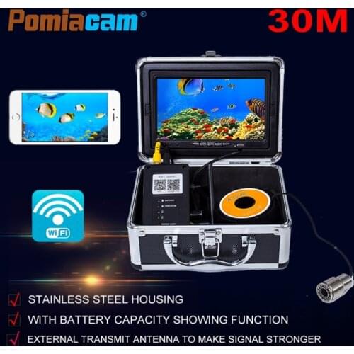 WF13W HD 1000TVL Wifi Wireless Underwater Fishing Camera 30m cable Fish Finder System with Video Recording For IOS Android APP