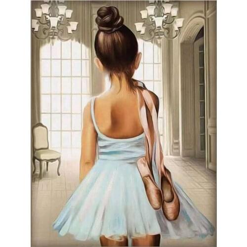 Full Square/Round Diamond Painting Lovely Ballet Girl 5D DIY Mosaic Diamond Embroidery Cross Stitch Kit Home Decor Gift FH513