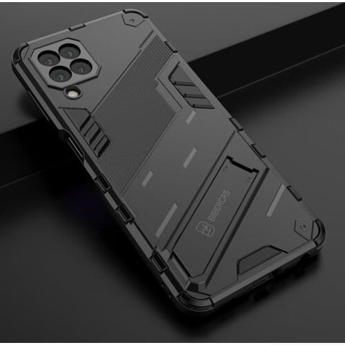 For Samsung Galaxy M12 2021 Shockproof Case Bumper Armor Luxury Punk Back Panel Funda for Galaxy M12 Case M 12 Stand Cover
