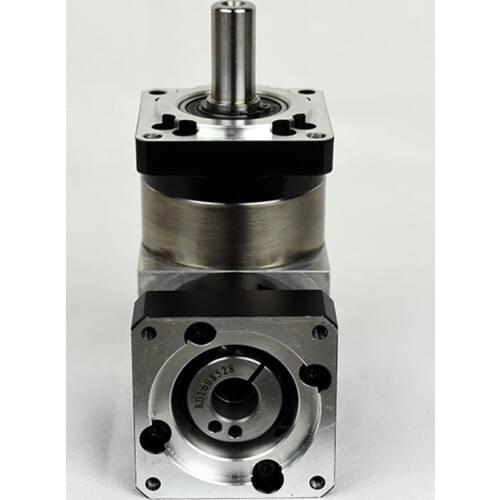 Right angle 90 degree planetary gearbox reducer 15 arcmin ratio 15:1 to 100:1 for 60mm 200w 400w AC servo motor input shaft 14mm