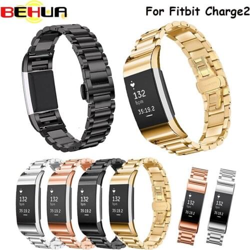 Butterfly Stainless Steel Strap For Fitbit Charge2 Replacement Metal Watchband fashion Style Watch wrist For FITBIT Charge 2