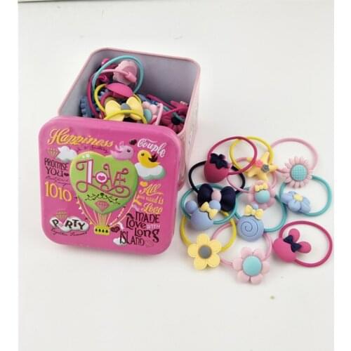 Cute baby hair ring Flower animal head rope rubber band elastic hair band acrylic children hair accessories