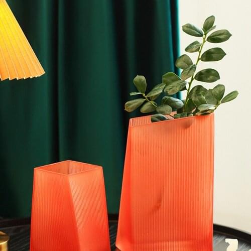 Glass Transparent Vase Modern Living Room Creative Ornaments Geometric Flower Arrangement Hydroponics Peceras Home Decor EF50FP