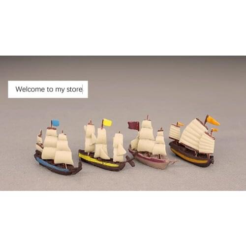 Super mini Mini small retro sailboat pirate ship model ornaments 4pcs/set