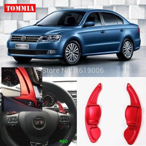 Tommia 2pcs Steering Wheel Aluminum Shift Paddle Shifter Extension For VW Lavida 2013-2016 Car-styling