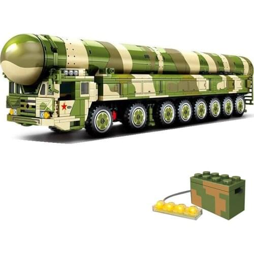 Military Light DF-41 Intercontinental Ballistic Missile Tank Model Bricks Building Blocks Toys for Children Boys Kids Gifts