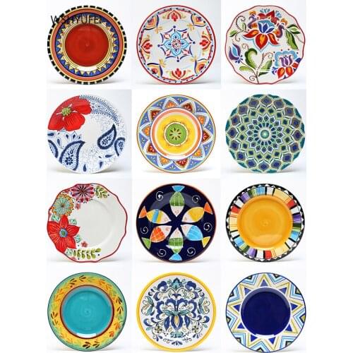 WSHYUFEI Ceramic disc 11-inch American plate Home dining plate Western food Steak dish Hand-painted tableware