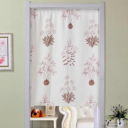 Japanese-style Pastoral Kitchen Curtain Cafe Half-Curtain Short Panel Drapes Door Curtains Valance Free Punching Bedroom