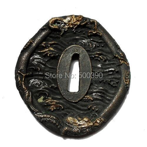 ALLOY GUARD DRAGON TSUBA JAPANESE FOR KATANA SWORD WAKIZASHI TANTO @2408