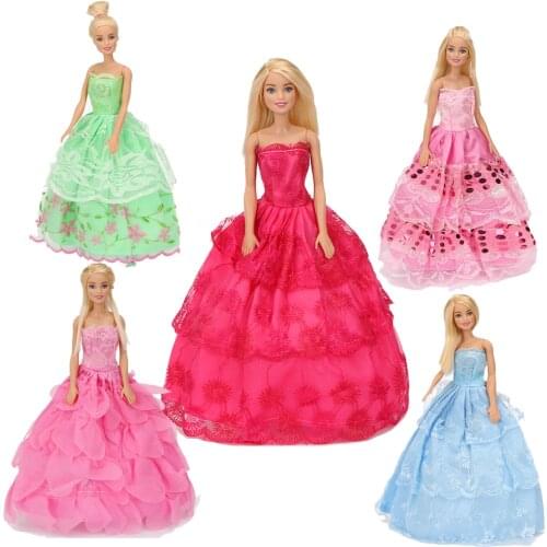 1/6 Doll Clothes 5Pcs/set Random Mix Fashion skirts Doll Accessories Daily Suit Party Skirt Dress Wear For Barbie Doll Clothes