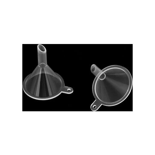 100pcs Small Clear Plastic PP Mini Funnels Packaging Travel Tools for Empty Bottle Filling Perfumes Essential Oils Aromatherapy