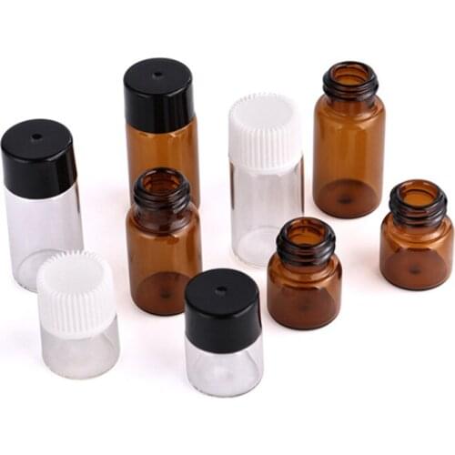 Free Shipping ,120pcs X 3mlClear Empty Mini Glass Bottle, 3ML Mini Glass Vials,3cc Screw Neck Sample Vials With Black Cap