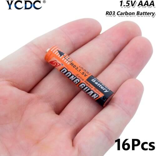 16Pcs 1.5V AAA Battery UM4 R03 AM4 Zinc Carbon Batteries For Flashlight Toys Original 1.5V AAA Carbon Dry Battery UM4 R03 K3A