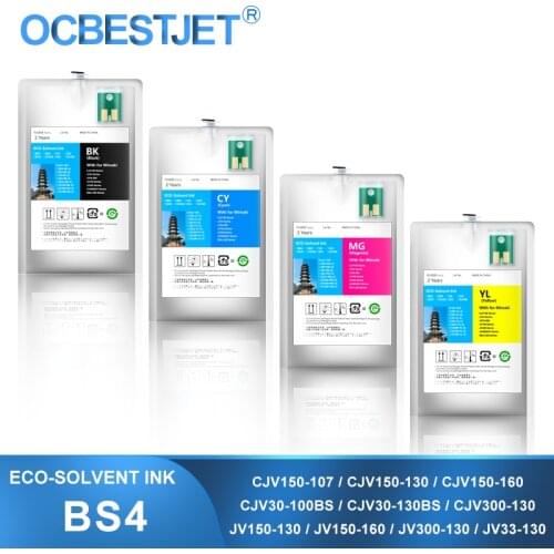 2Liter BS4 Eco-Solvent Ink Bag With Chips For Mimaki CJV150 CJV30 CJV300 JV150 JV300 JV33-130BS JV300-130 JV150-160 CJV150-160