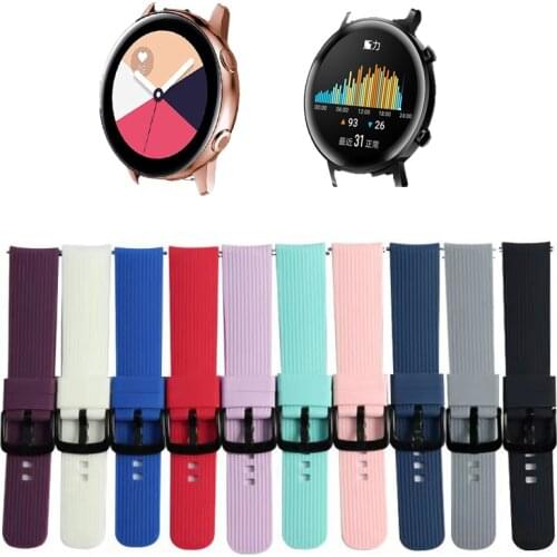 20mm Silicone Wrist Watch Band Strap for Xiaomi Huami Amazfit Bip Watchband for Samsung galaxy watch 42mm active 2 Bracelet Belt