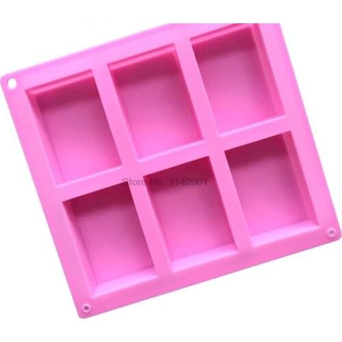 50pcs 6 Holes Square Cake Tools Mold Silicone Gummy Bear Chocolate Candy Maker Ice Tray Jelly Moulds