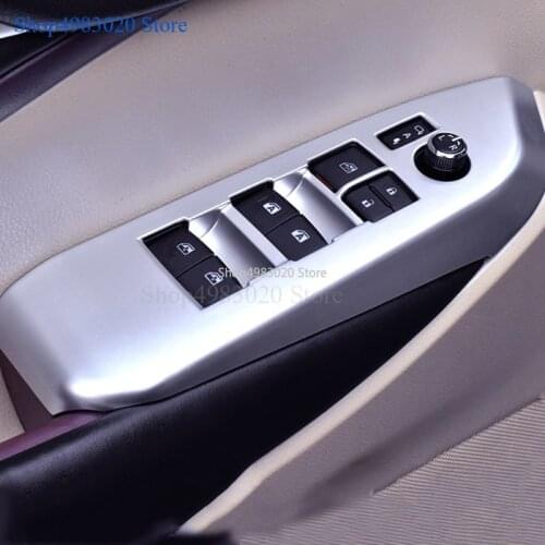 ABS Chrome/carbon Fiber for Toyota Highlander Kluger 2014-2018Car Styling Door Window Glass Lift Control Switch Panel Cover Trim