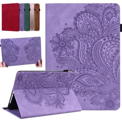 Coque for Amazon Fire HD 10 HD10 Plus 2021 Case Flower Imprinted Leather Stand Shell Funda for Tablet Fire HD 10 2021 Case Cover