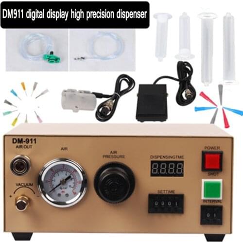 Digital display high precision Glue Dispenser High-Precision PCB Solder Paste Liquid Controller Dropper Fluid Dispenser DM911