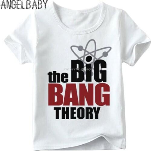 The Big Bang Theory Bazinga Print Children T shirt Boys and Girls Summer White Tops Kids Casual T-shirt,ooo462