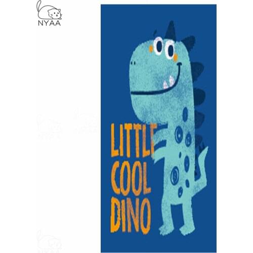 NYAA Dinosaur Bath Towel For Bathroom Jurassic Print Travel Beach Towel for Kids Boys Cartoon Microfiber Blanket 75x140