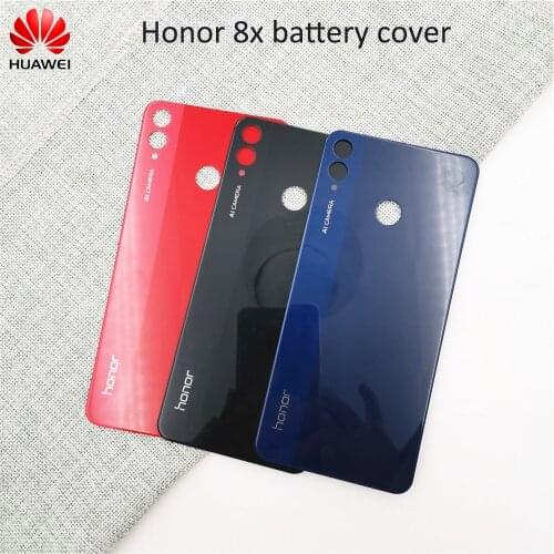 For Huawei Honor 8X Battery Cover 100% Original Back Glass Rear Door Housing Case For Honor8 X Cover Shell Replacement with glue