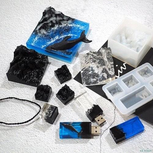 Resin Molds Snow Mountain Mold Silicone Resin Mold DIY Micro Landscape USB Drive DIY Jewelry Tools