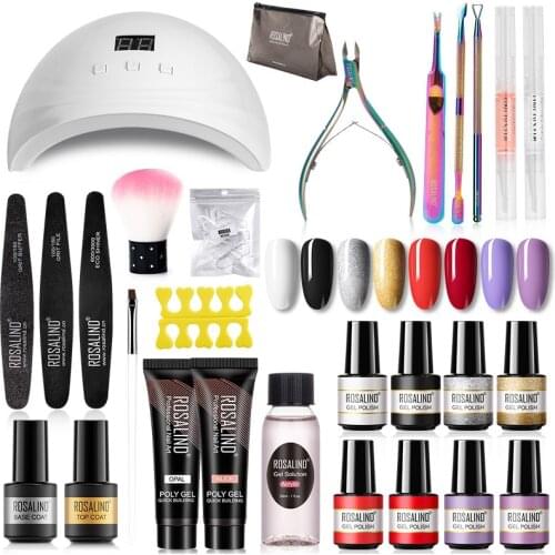 ROSALIND Gel Set Nail Polish Hybrid Varnishes Gel Kit All For Manicure Colorful Nail Art Design Nail Extension 7ml Base Top