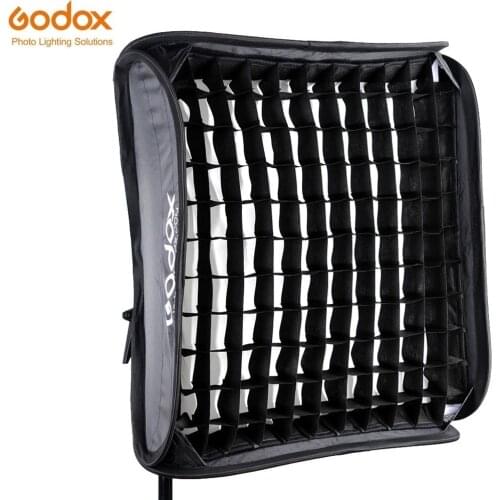 Godox 60x60cm 80x80cm Portable Collapsible Camera Flash Softbox Bag Kit fit Bowens Elinchrom Comet With Grid Carrying Case