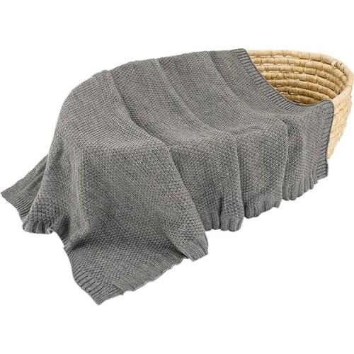 Happyflute cotton Newborn infant wrapped swaddling blanket knitted sleeping baby holding blanket