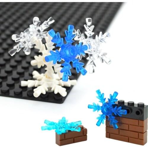 DIY Snowflake Building Blocks City DIY Accessories 42409 Ice Crystal Bricks Compatible All Brand Creator Construction Toys