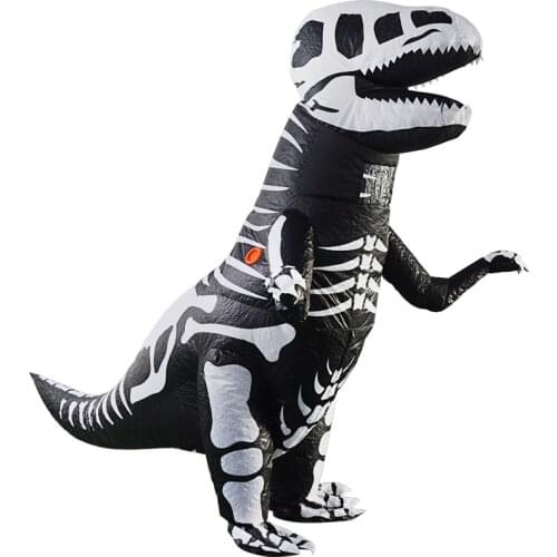 Scary White Black Skeleton Blow Up Dinosaur Inflatable Costumes Adult Halloween Pork Ribs Cosplay Costume Fullbody Adult